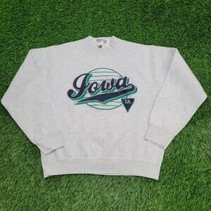 Vintage 1993 Iowa Script Sweatshirt Womens Large 21x23 Gray